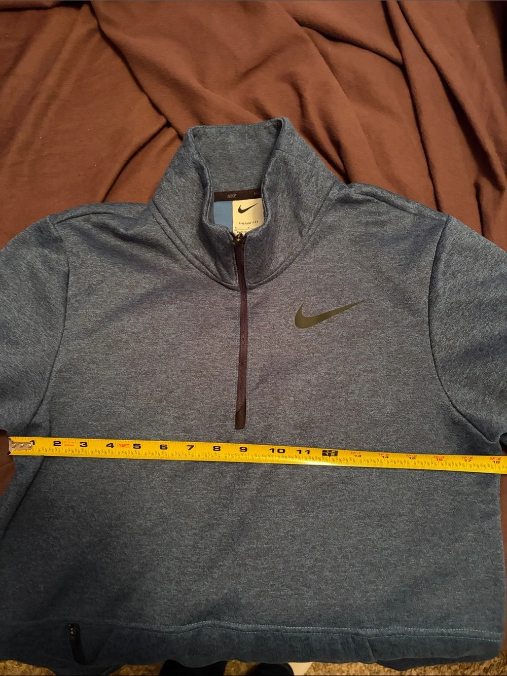 Nike Heathered Navy Blue Quarter-Zip Pullover